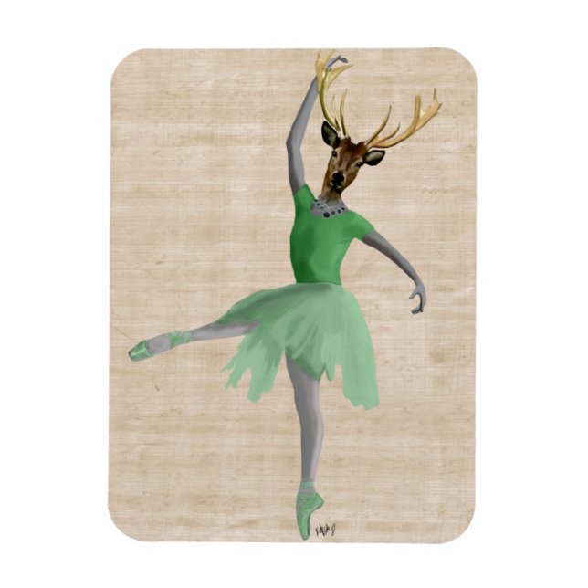 Magnet Flexible Cerf de ballet en vert 2 (Vertical)