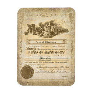 Magnet Flexible Certificat de mariage vintage