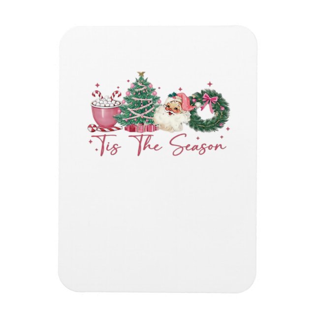 Magnet Flexible C'est la saison Joyeux Noël Mignon Xmas Café Ch (Vertical)