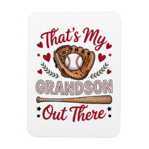 Magnet Flexible C'est mon petit-fils là-bas Baseball Grand-mère
