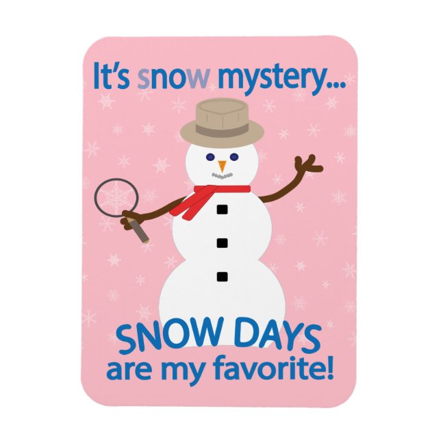Magnet Flexible C'est NOw Mystery Detective Snowman Pink (Vertical)