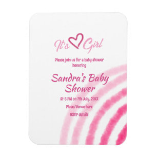 MAGNET FLEXIBLE C'EST UNE DOUCHE DE BÉBÉ FILLE ARC-EN-CIEL PASTEL