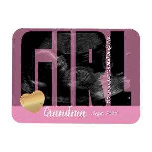 Magnet Flexible C'est une fille Faire-part - Sonogramme avec do-it