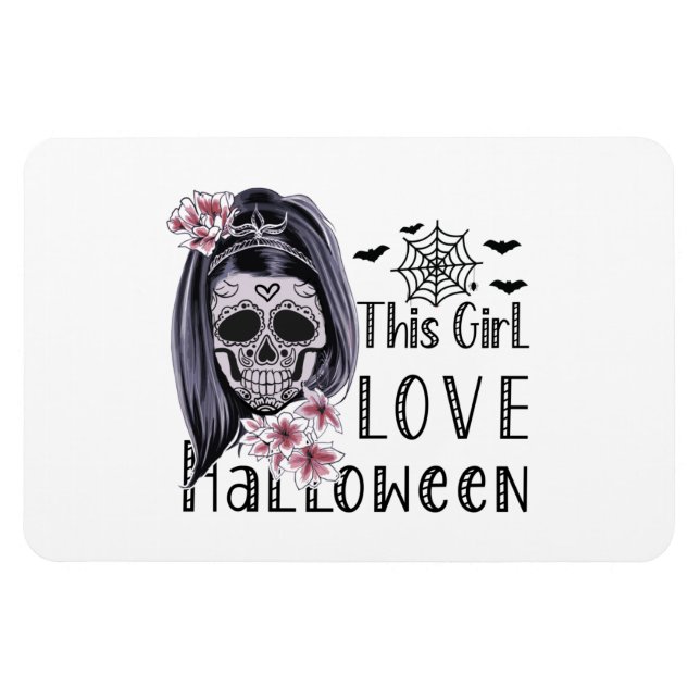 Magnet Flexible Cette fille aime Halloween (Horizontal)