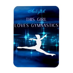 Magnet Flexible Cette Fille Aime La Gymnastique Noir, Bleu, Blanc