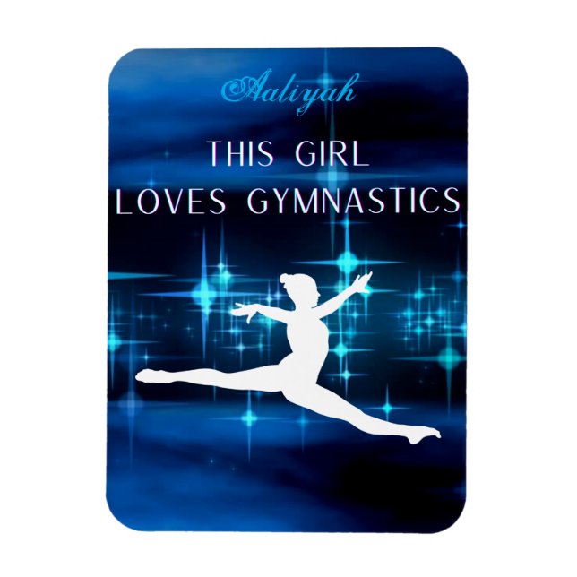 Magnet Flexible Cette Fille Aime La Gymnastique Noir, Bleu, Blanc (Vertical)