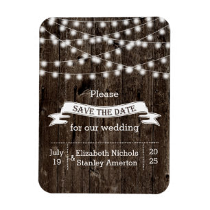 Magnet Flexible Chaîne de lumières bois mariage d'été Enregistrez