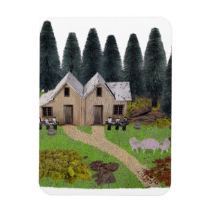 Magnet Flexible Chalet rustique pour camping d'été dans la forêt
