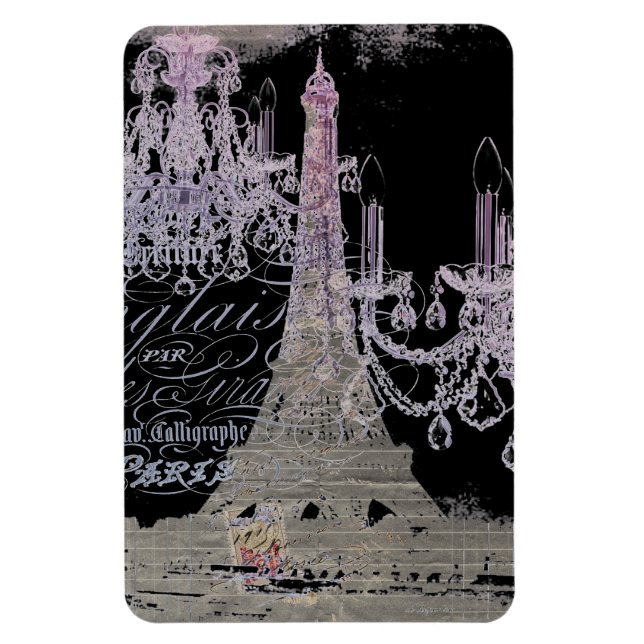 Magnet Flexible chalkboard scripts chandelier paris eiffel tower (Vertical)