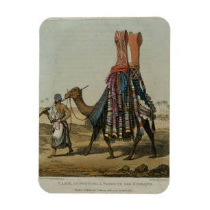 Magnet Flexible Chameau transportant une jeune mariée à son mari