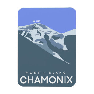 Magnet Flexible Chamonix, Mont-Blanc, numériquement dessiné, souve