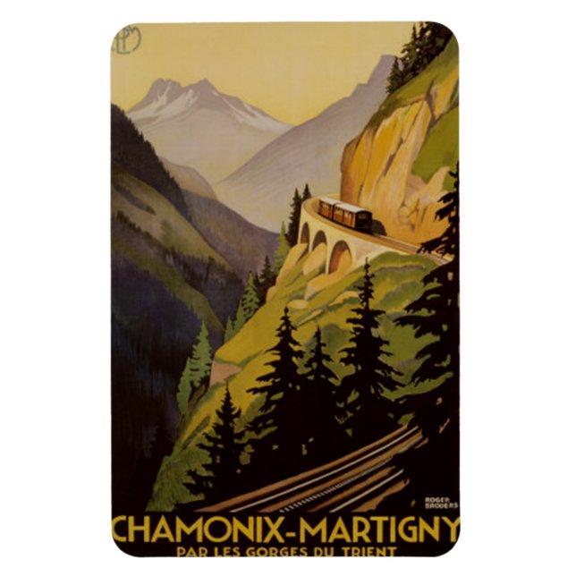 Magnet Flexible Chamonix vintage, Mont-Blanc, France - (Vertical)