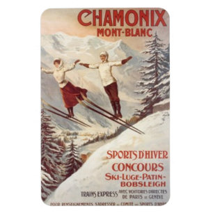 Magnet Flexible Chamonix vintage, Mont-Blanc, France -
