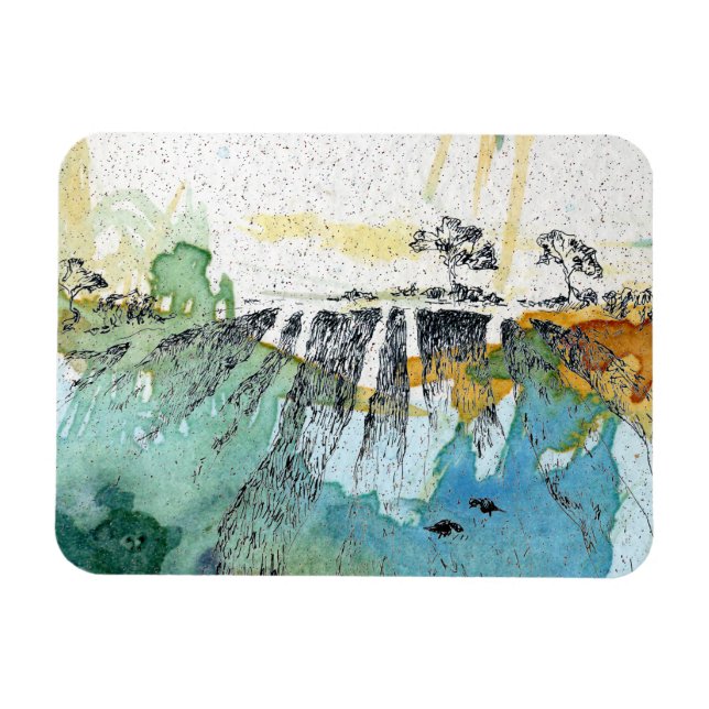 Magnet Flexible Champ avec corbeaux par Alexandra Cook aka Linanda (Horizontal)