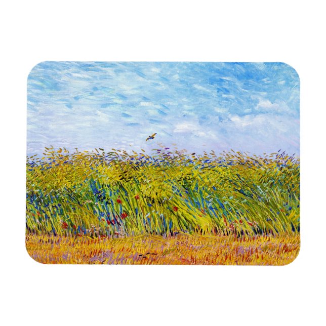 Magnet Flexible Champ de blé avec une marque par Vincent Van Gogh (Horizontal)