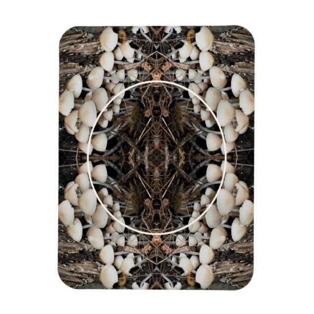 Magnet Flexible Champignons sauvages Cadre naturel Ajouter votre p (Vertical)