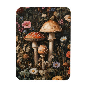 Magnet Flexible Champignons Whimsical et Fleurs sauvages Flexible