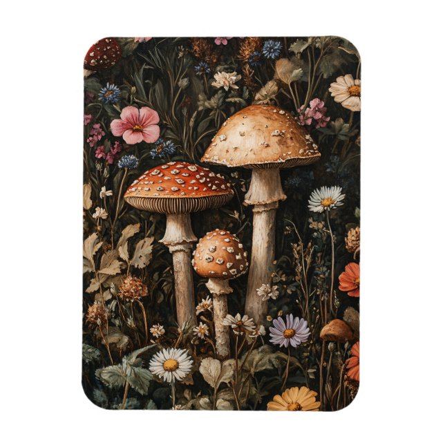 Magnet Flexible Champignons Whimsical et Fleurs sauvages Flexible (Vertical)