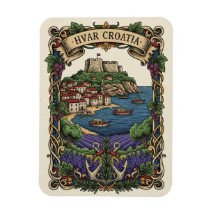 Magnet Flexible Champs de lavande de Hvar en Croatie