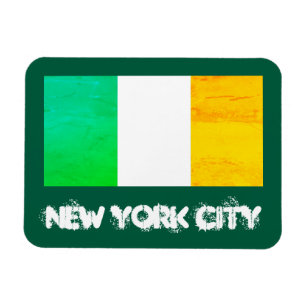 Magnet Flexible Chanceux à New York - Drapeau Irlandais Patrimoine