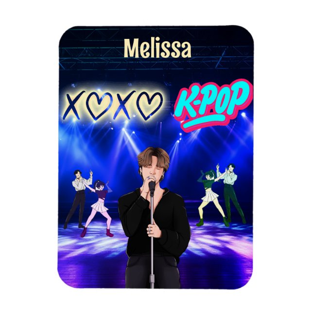 Magnet Flexible Chanteur K-Pop sur scène XoXo Love K-Pop Music Cus (Vertical)