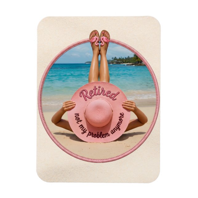 Magnet Flexible Chapeau Retraite Plus Mon Problème Devenu Tropical (Vertical)