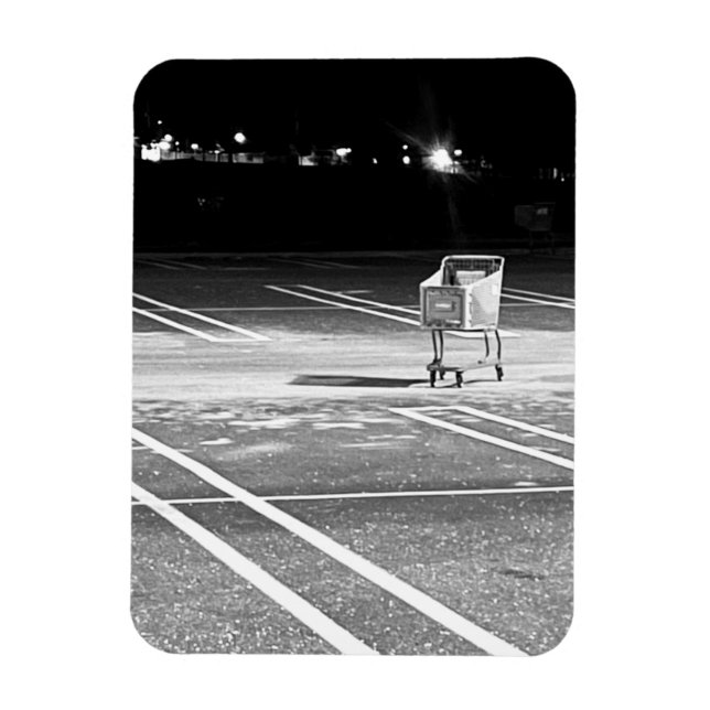 Magnet Flexible Chariot Abandonné dans un Parking Vide Photo (Vertical)