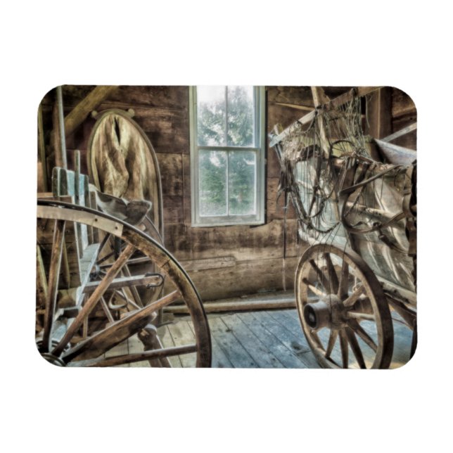 Magnet Flexible Chariot couvert, roue de chariot en bois (Horizontal)