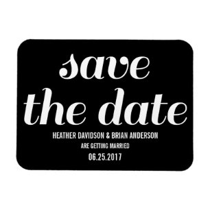 Magnet Flexible Charme Enregistrer la date Magnet, noir