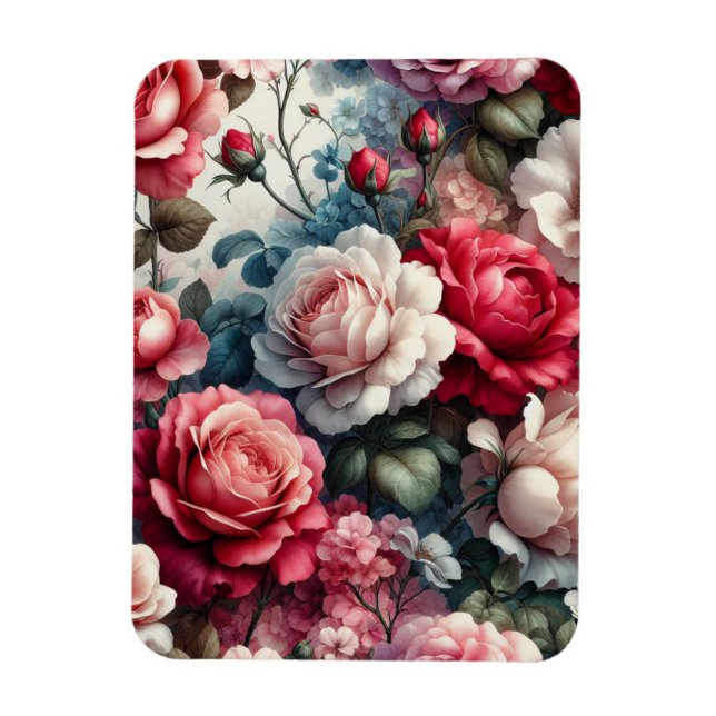 Magnet Flexible Charme Floral Rose intemporel (Vertical)