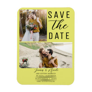 Magnet Flexible Chartreuse 2 Photos Save the Date Mariage