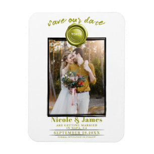 Magnet Flexible Chartreuse Cire Sceau photo Mariage Enregistrer la