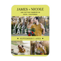 Chartreuse moderne Enregistrer la date Mariage 3 p