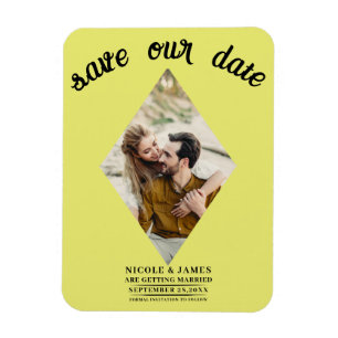 Magnet Flexible Chartreuse Photo de mariage Diamant Enregistrer la