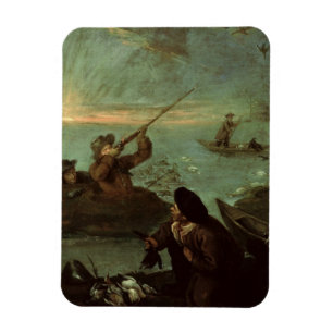 Magnet Flexible Chasseurs tirant aux canards (huile sur la toile)