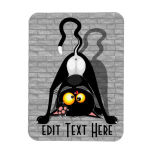 Magnet Flexible Chat à l'envers Personnage de dessin animé drôle