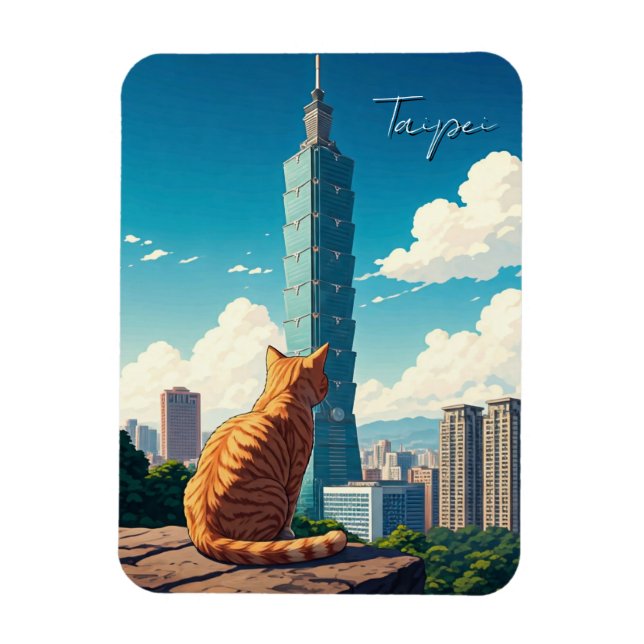 Magnet Flexible Chat à Taipei 101 Taïwan (Vertical)