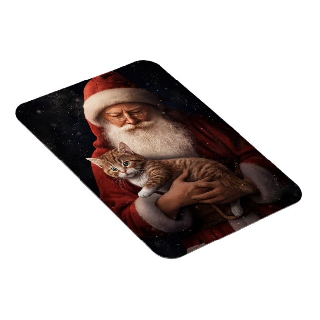 Magnet Flexible Chat abyssinien avec Noël Festif du Père Noël (Côté Droit)