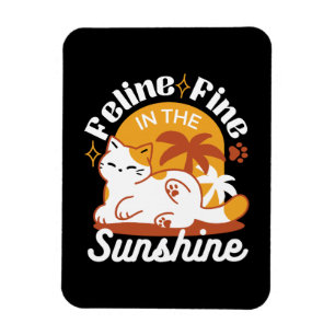 Magnet Flexible Chat adorable se relaxer au soleil - Animal de com