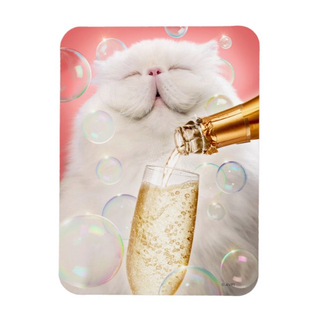 Magnet Flexible Chat Au Champagne (Vertical)