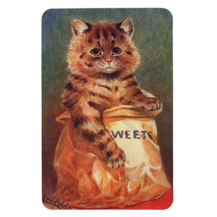 Magnet Flexible Chat aux douceurs mélangées par Louis Wain