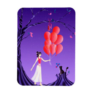 Magnet Flexible Chat & Ballerina à l'arbre de minuit