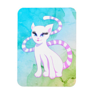 Magnet Flexible Chat blanc coloré - jolie fille Feline