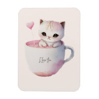 Chat blanc-rose mignonne dans une tasse de thé (4)