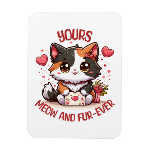 Magnet Flexible Chat calicot adorable pour la Saint-Valentin