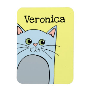Magnet Flexible Chat Cartoon Bleu Cute Personnalisé