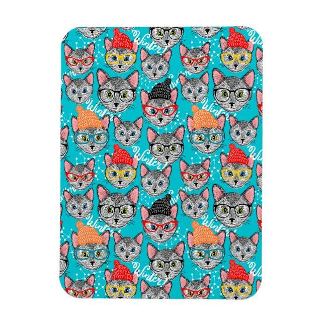 Magnet Flexible Chat dans le casquette (Vertical)