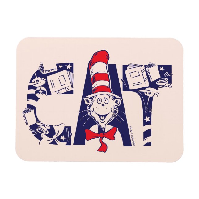 Magnet Flexible Chat dans le Chapeau | Texte de Visage de Chat (Horizontal)