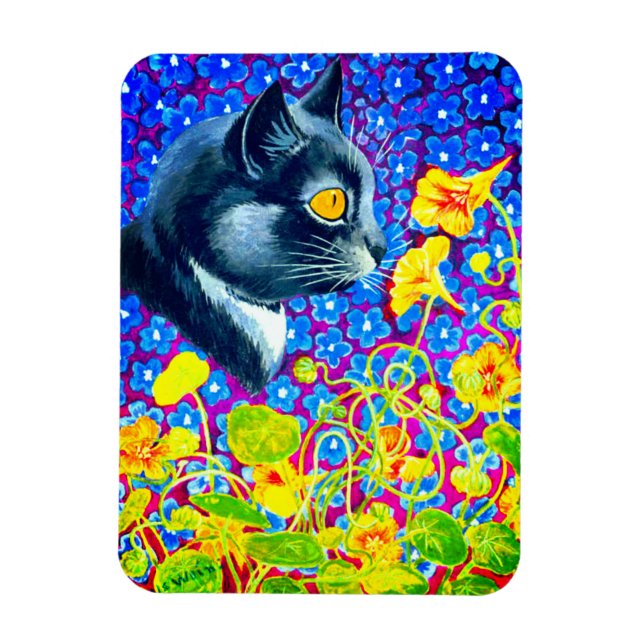 Magnet Flexible Chat dans les fleurs (Vertical)