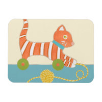 Chat de jouet rayé avec balle de chaîne